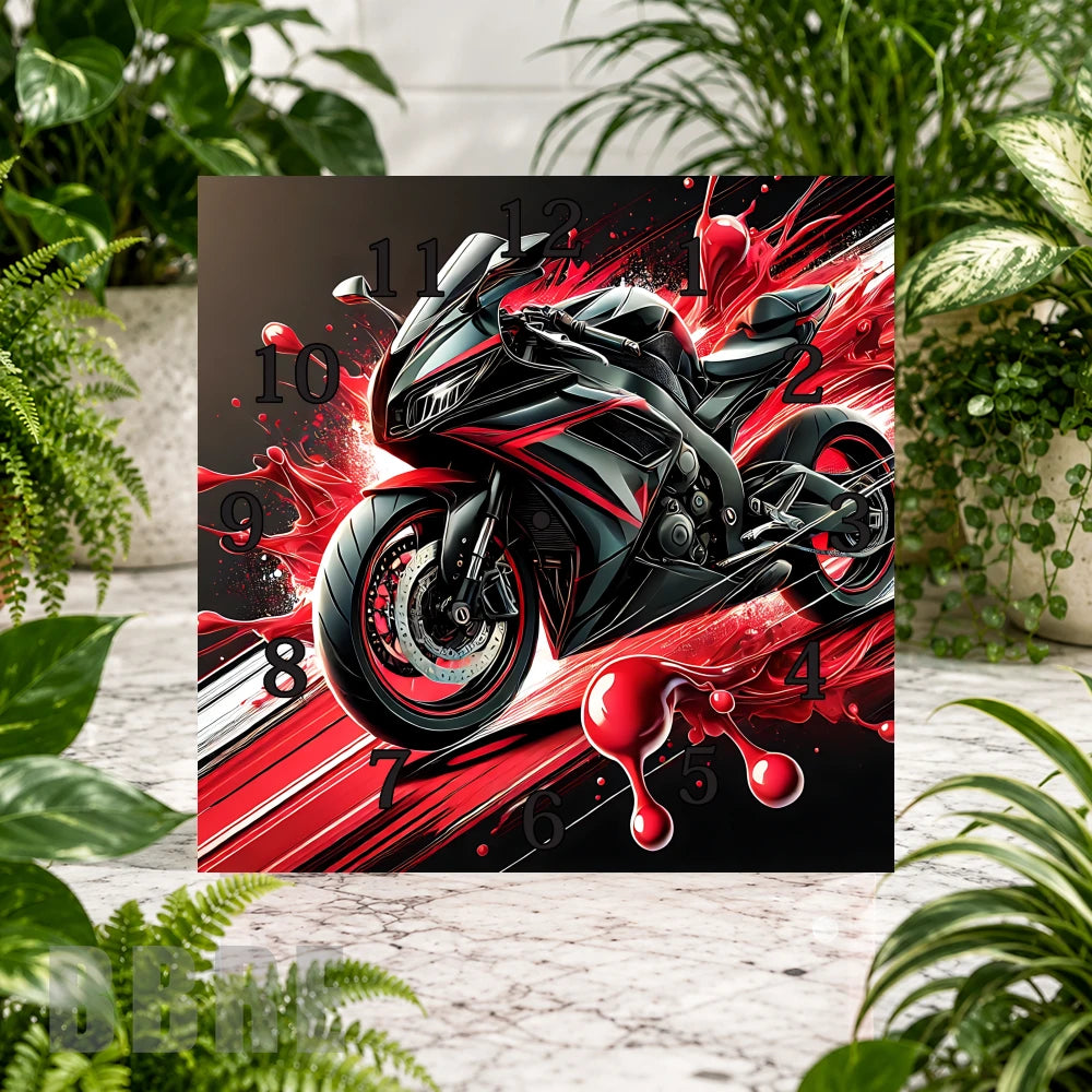 Racing Motorcycle 4 Clock Sublimation Wrap