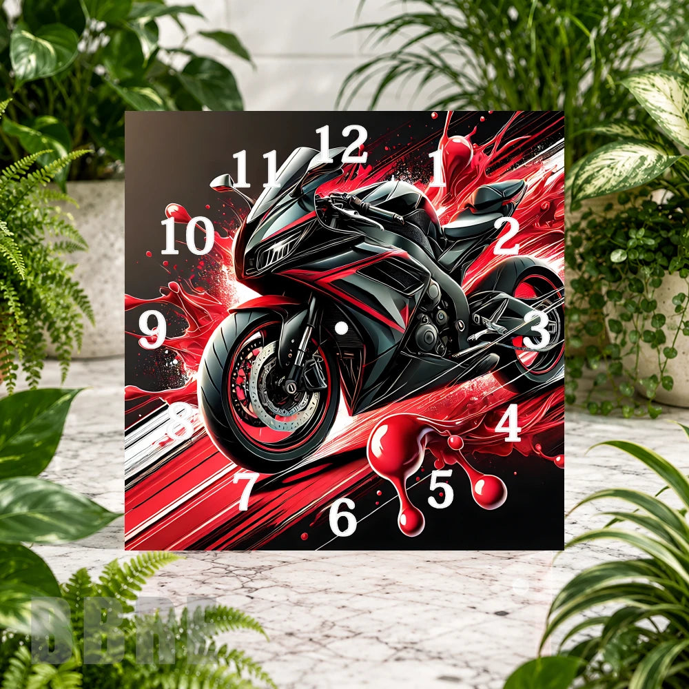 Racing Motorcycle 5 Clock Sublimation Wrap