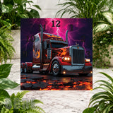 Flaming Truck Clock Sublimation Wrap