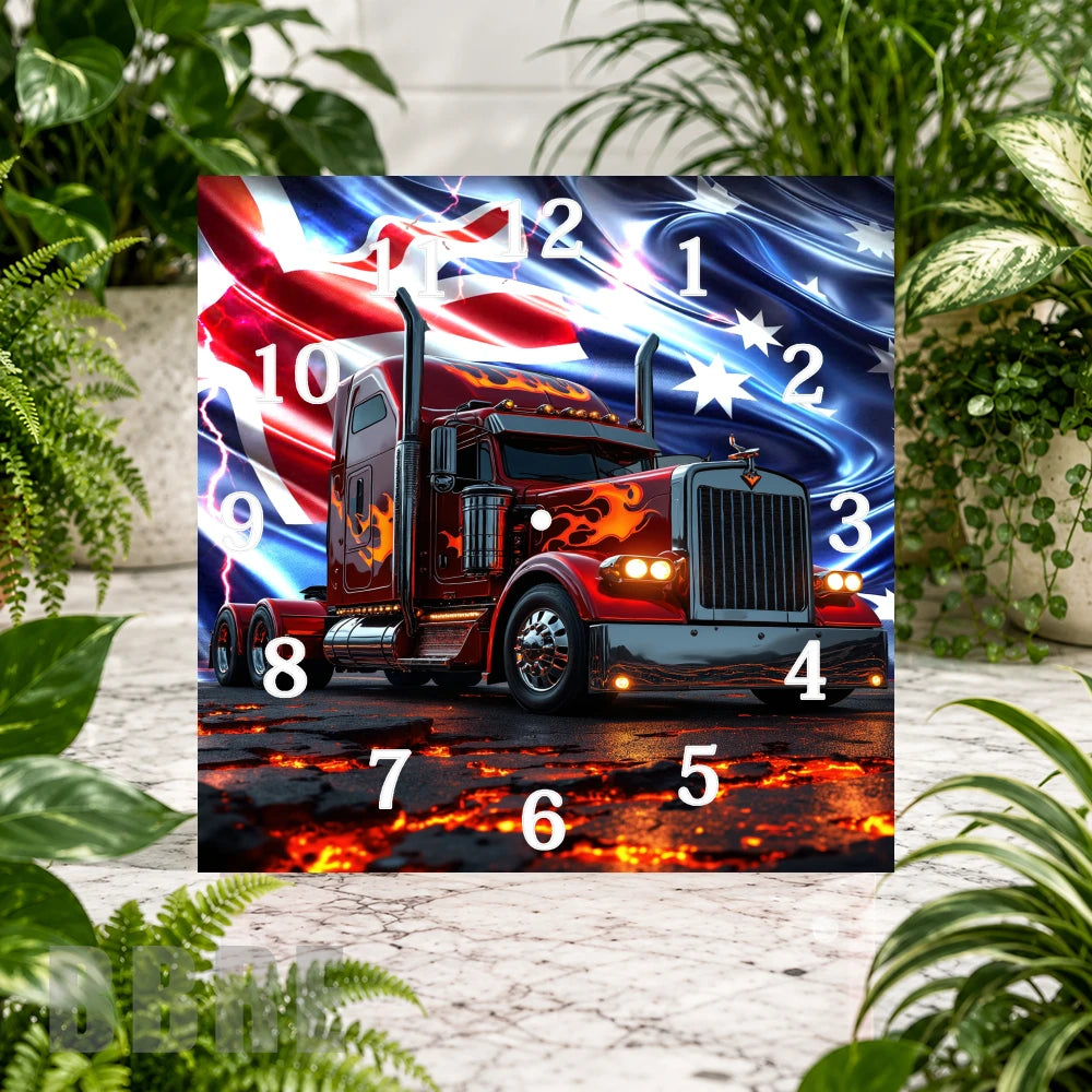 Flame Truck 2 Clock Sublimation Wrap