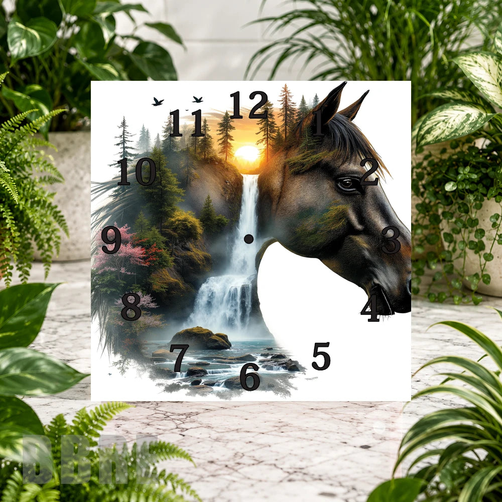 Nature Horse Clock Sublimation Wrap