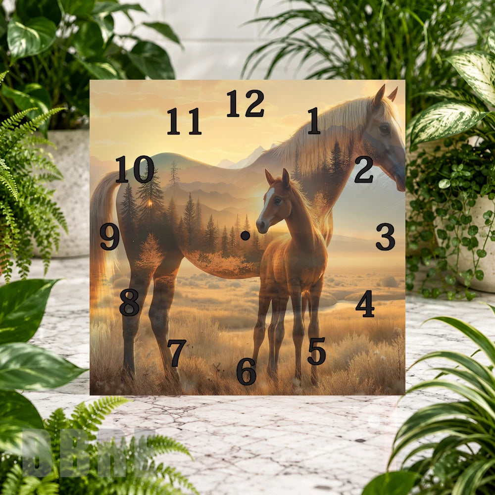 Majestic Horses 6 Clock Sublimation Wrap