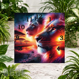 Majestic Lions Clock Sublimation Wrap