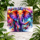 Colorful Elephant Clock Sublimation Wrap