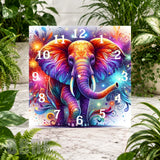 Colorful Elephant 2 Clock Sublimation Wrap