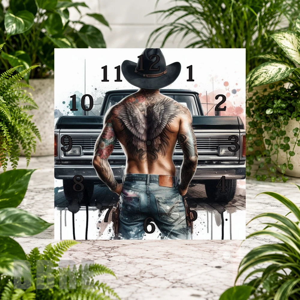 Cowboy Clock Clock Sublimation Wrap