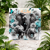 Elephant Family Clock Sublimation Wrap