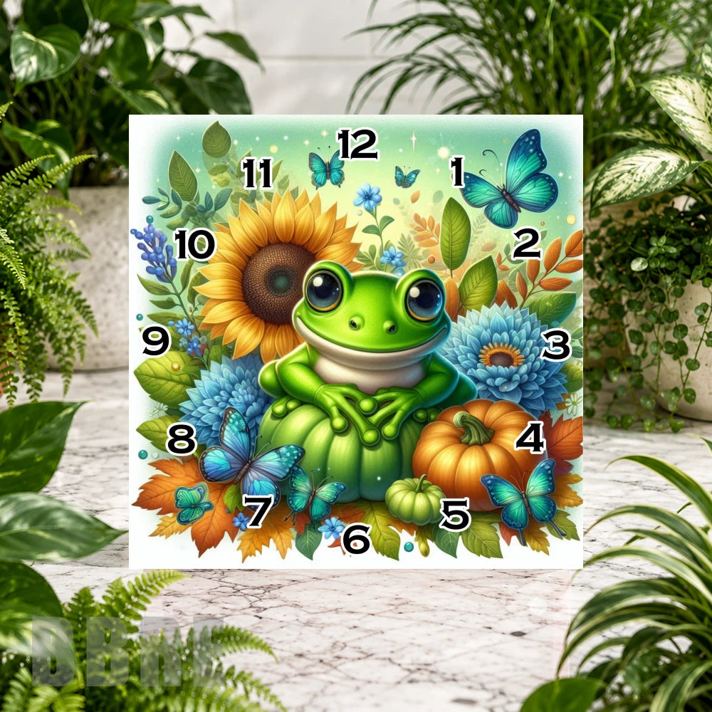 Frog Garden Clock Sublimation Wrap