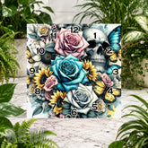 Floral Skull 6 Clock Sublimation Wrap