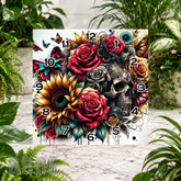 Floral Skull 5 Clock Sublimation Wrap