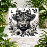 Floral Cow Clock Sublimation Wrap