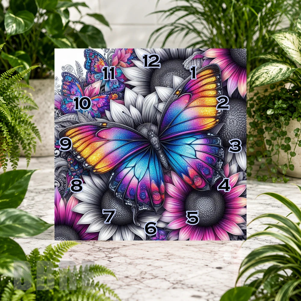 Butterfly Bloom 9 Clock Sublimation Wrap