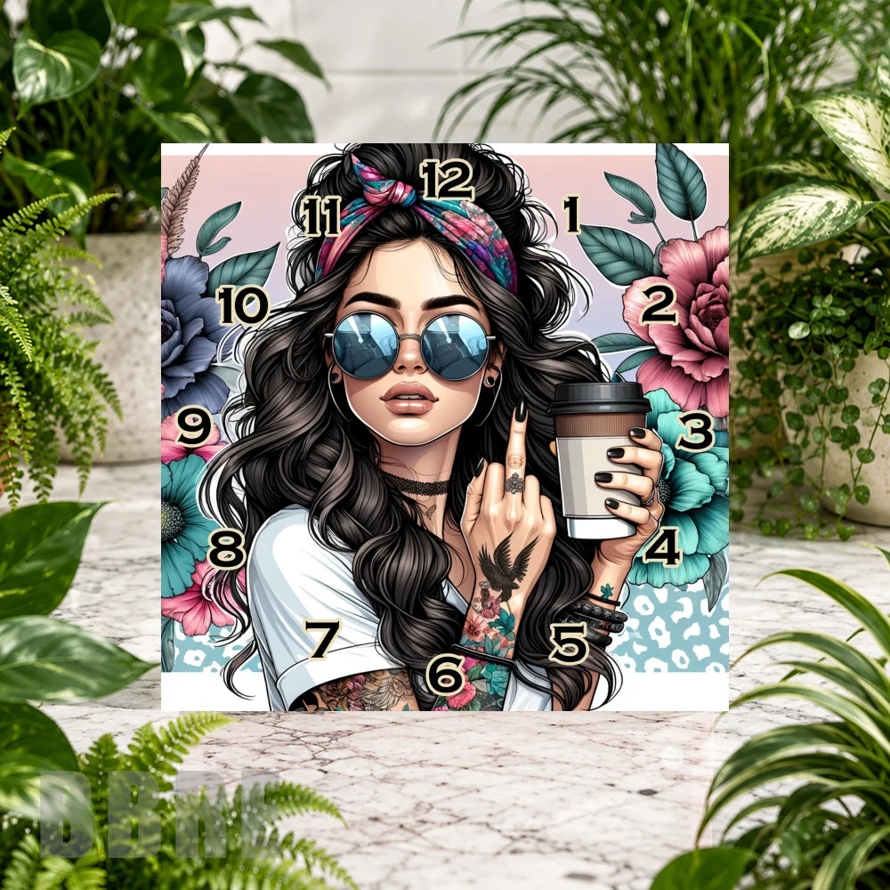 Floral Girl Clock Sublimation Wrap