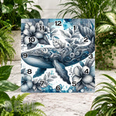 Whale Floral Clock Sublimation Wrap