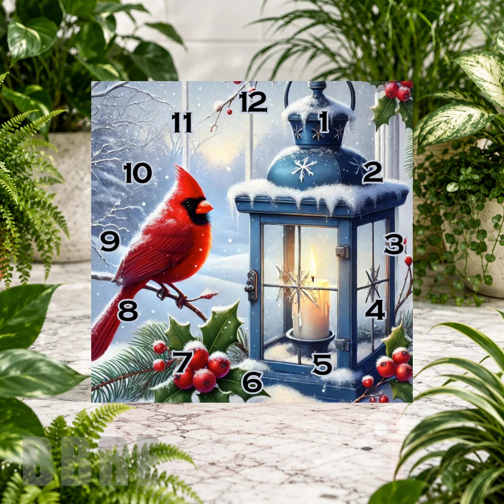 Winter Cardinal Clock Sublimation Wrap