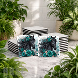 Floral Black Horse Mockup Image