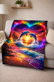 Dolphin Beach Flannel Blanket