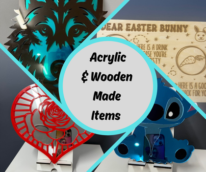 Acrylic and ood made prodcts