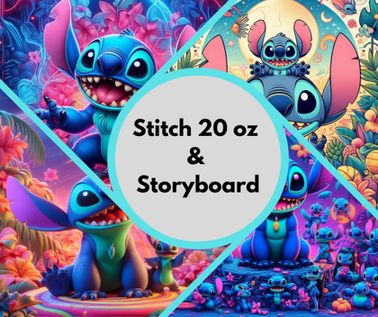 stitch and friends 20 oz and storyboard prints
