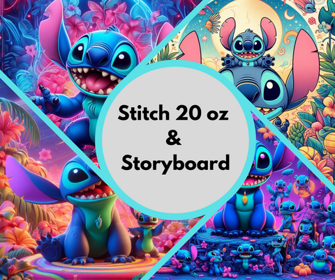 stitch and friends 20 oz and storyboard prints
