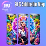 Tattoo Floral Girl 20 OZ Sublimation Transfer