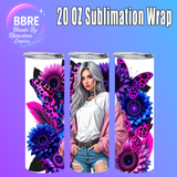 Tattoo Floral Girl 20 OZ Sublimation Transfer