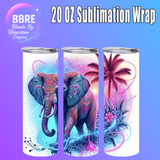 Purple Elephant 20 OZ Sublimation Transfer