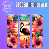 Flamingo 20 OZ Sublimation Transfer