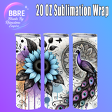 Peacock 20 OZ Sublimation Transfer