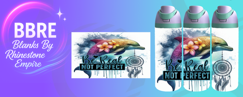 Dolphin 24 OZ Sublimation Water Bottle Wrap