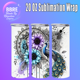 Peacock 20 OZ Sublimation Transfer