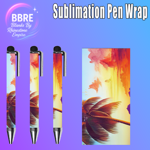 Beach Sublimation Pen Wrap