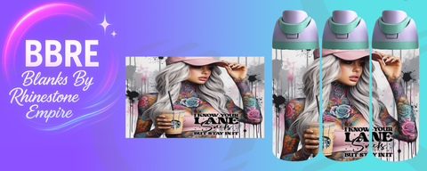 Tattoo Girl 24 OZ Sublimation Water Bottle Wrap