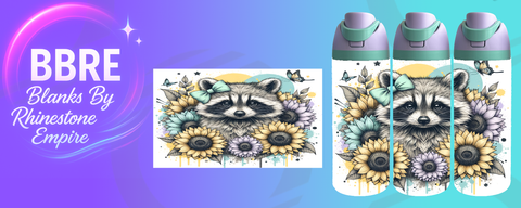 Raccoon 24 OZ Sublimation Water Bottle Wrap