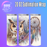 Owl 20 OZ Sublimation Transfer