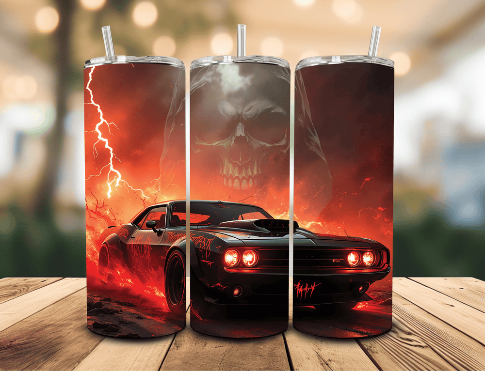 Skull & Car tumbler