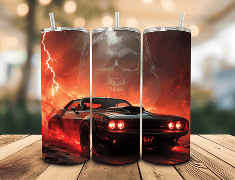 Skull & Car tumbler