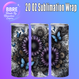 Flower And Butterfly 20 OZ Sublimation Transfer