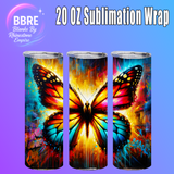 Floral Butterfly 20 OZ Sublimation Transfer