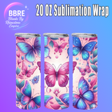 Flower And Butterfly 20 OZ Sublimation Transfer