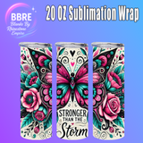 Floral Butterflies 20 OZ Sublimation Transfer