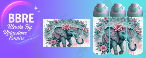 Elephant 24 OZ Sublimation Water Bottle Wrap