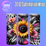 Flower And Butterfly 20 OZ Sublimation Transfer