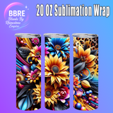 Floral Butterfly 20 OZ Sublimation Transfer