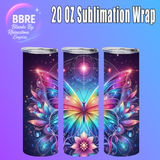 Floral Butterflies 20 OZ Sublimation Transfer