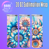 Flower And Butterfly 20 OZ Sublimation Transfer