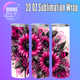 Floral Butterflies 20 OZ Sublimation Transfer