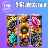 Floral Butterfly 20 OZ Sublimation Transfer