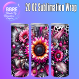 Floral Butterflies 20 OZ Sublimation Transfer