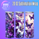 Flower And Butterfly 20 OZ Sublimation Transfer